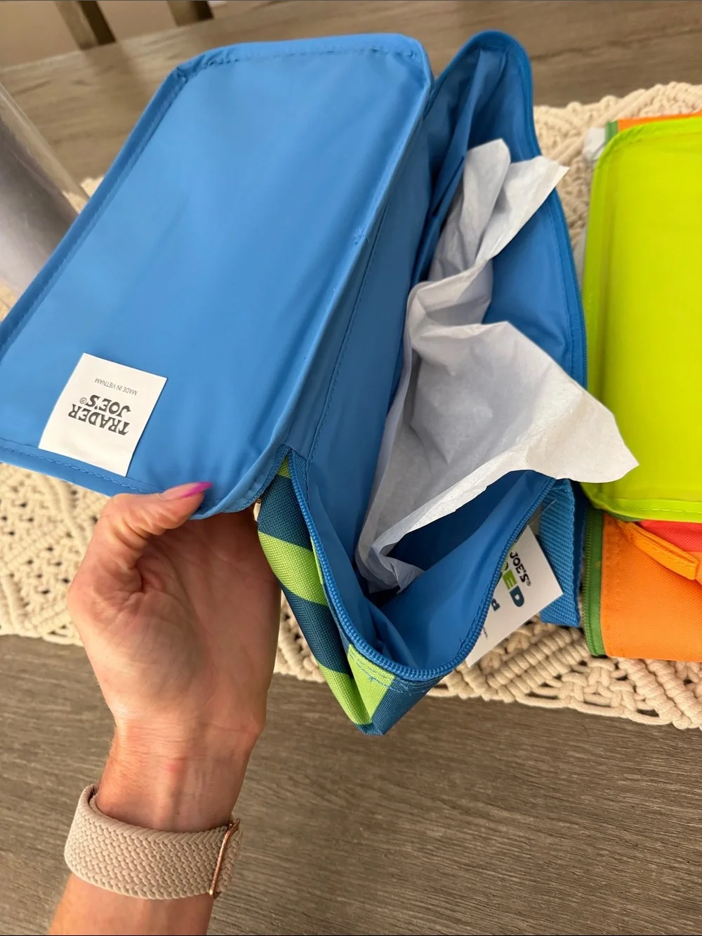 Trader Joe's - Lunch Tote Duo in Blue, Green & Orange